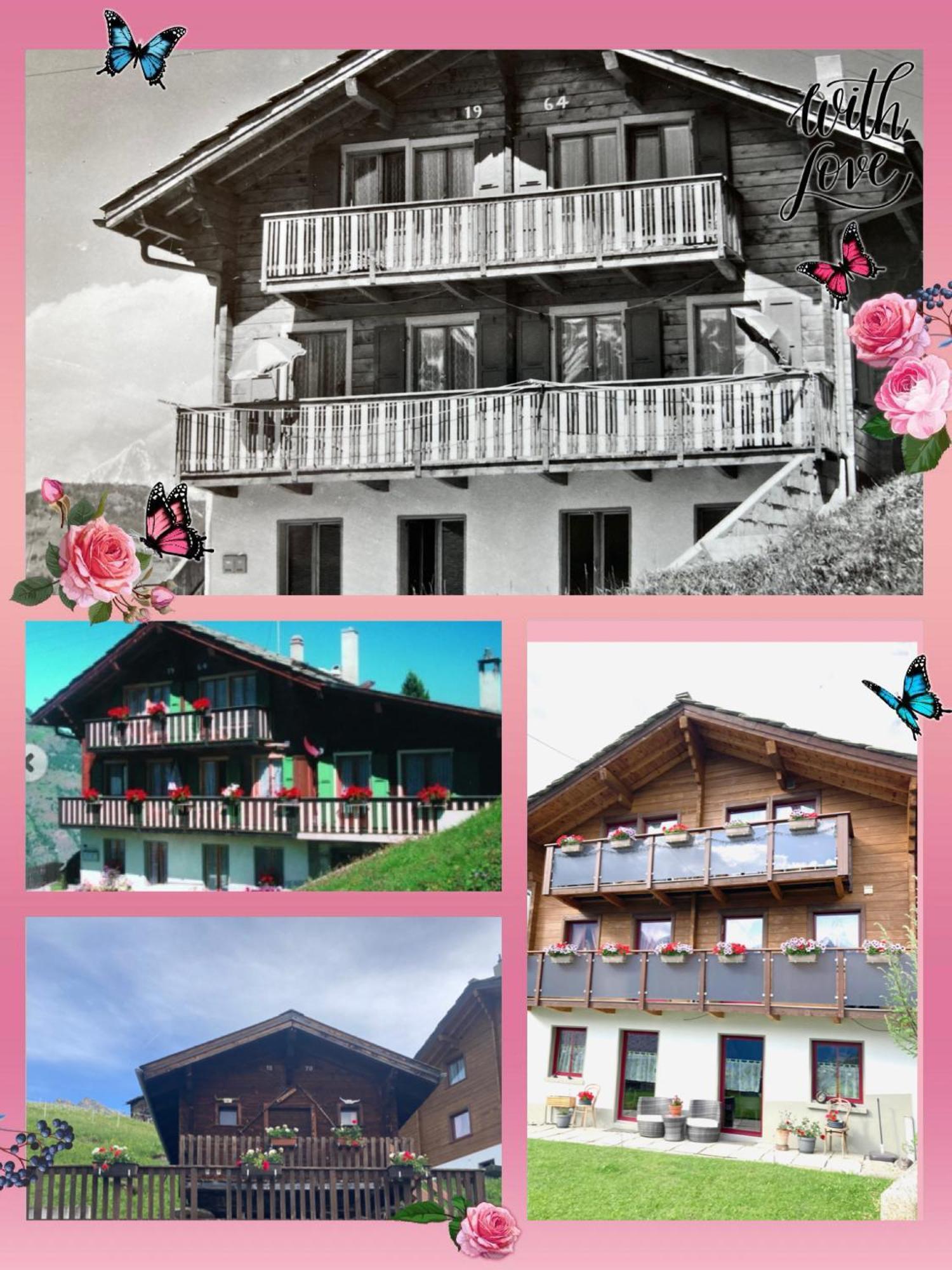 Ferienwohnung Haus Dorfblick Grächen Exterior foto